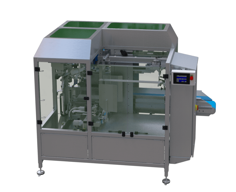 Pouchfiller packaging machine for vegetables, fruits and other foods