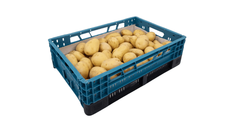 crate with potatoes