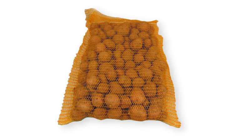 mesh bag from the roll with potatoes