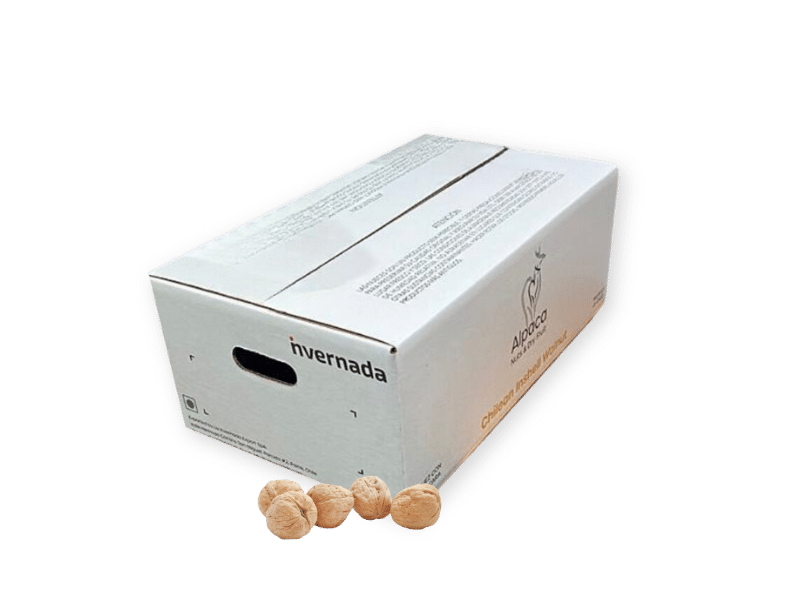 Carton box with walnuts