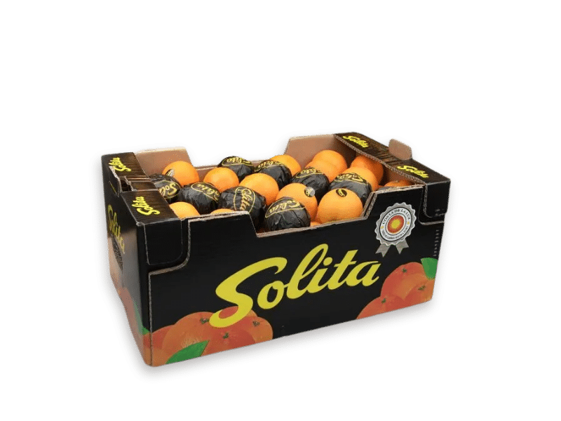 carton with oranges packaging example