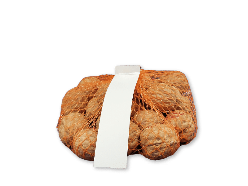 monomaterial PE net bag with walnuts