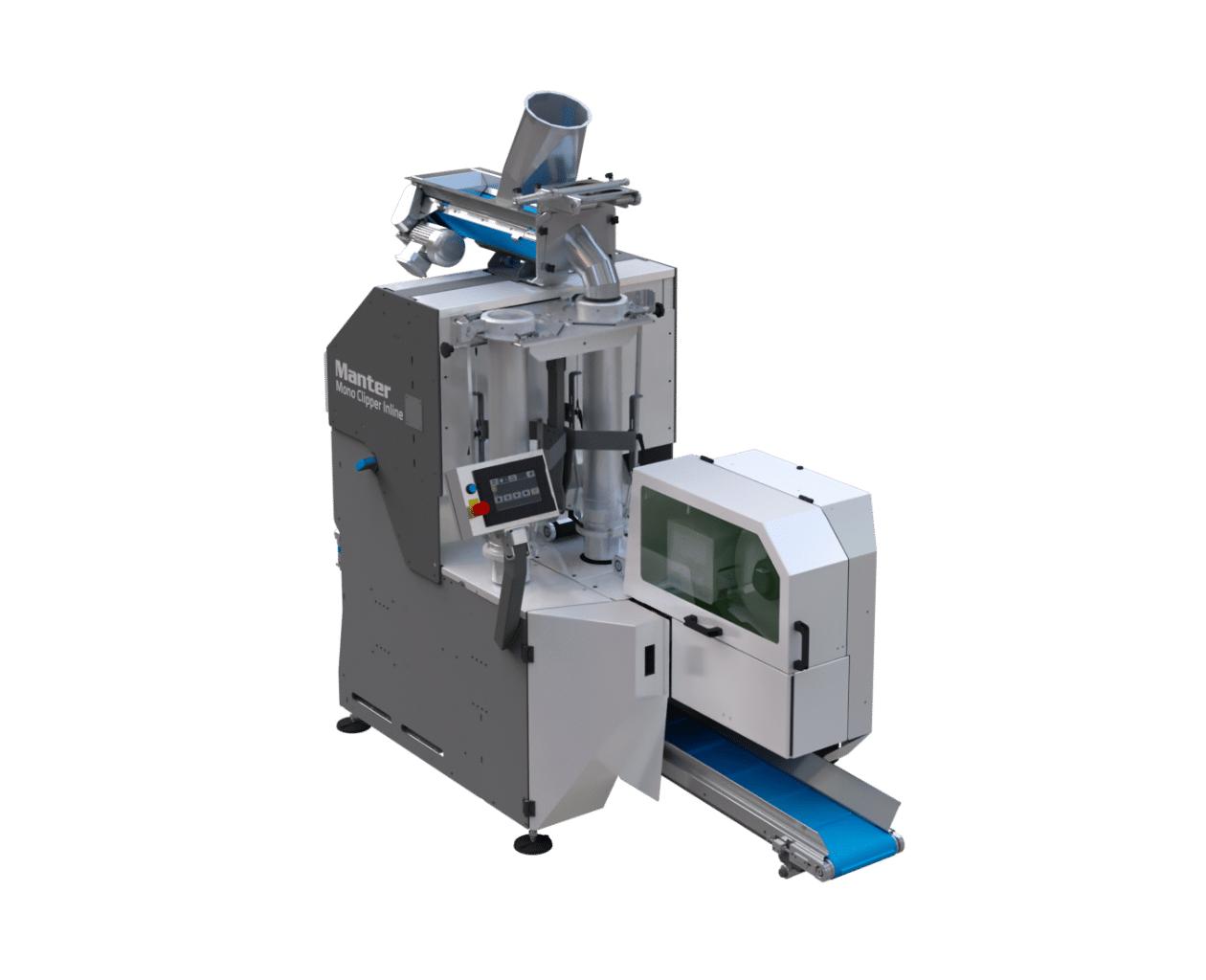 MoNo Clipper Inline - Packaging machine for mono material tubular net bags with products inline